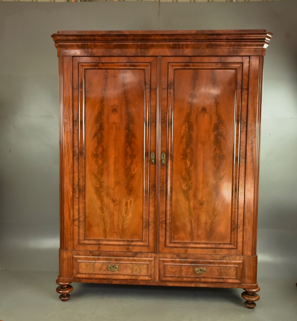 Victorian mahogany two door double wardrobe flat packs 