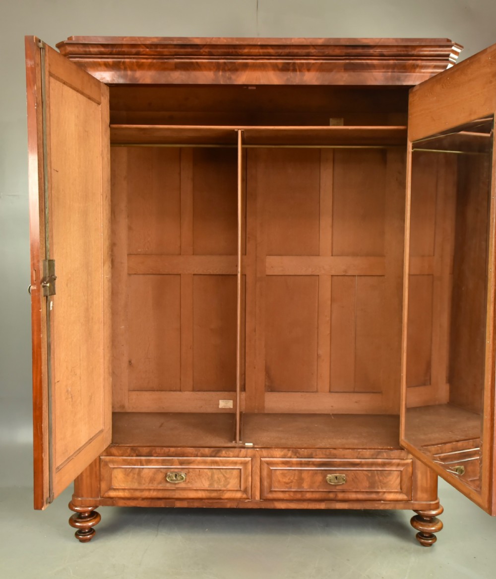 Victorian mahogany two door double wardrobe flat packs  View II