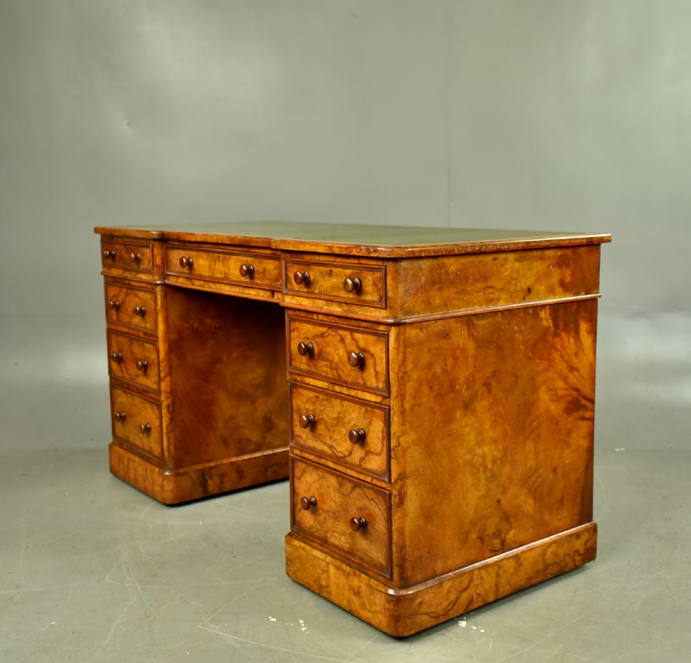 Victorian walnut pedestal desk Heal & Son London  View II