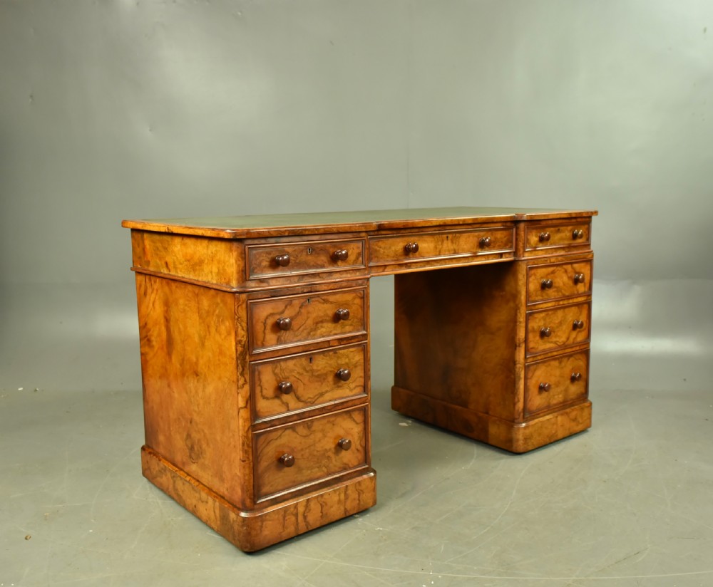 Victorian walnut pedestal desk Heal & Son London  View III