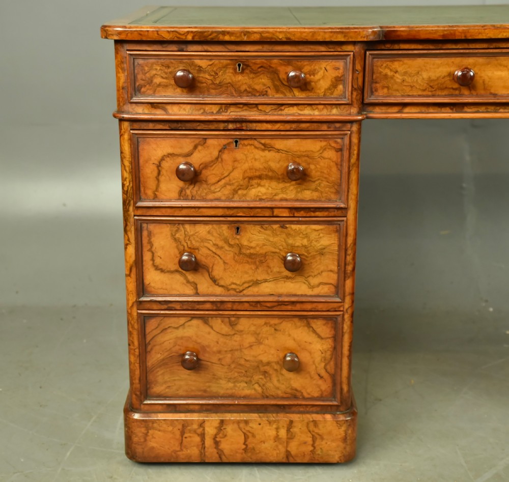 Victorian walnut pedestal desk Heal & Son London  View IV
