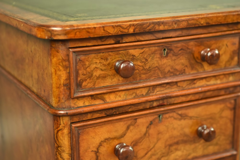 Victorian walnut pedestal desk Heal & Son London  View VI