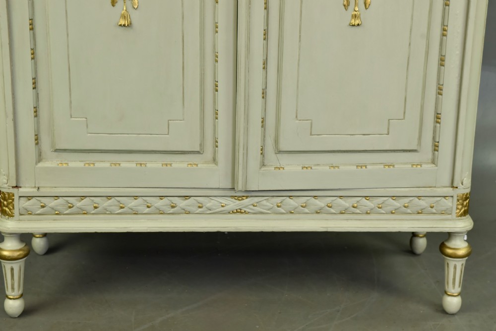 Antique French painted wardrobe armoire  View IV