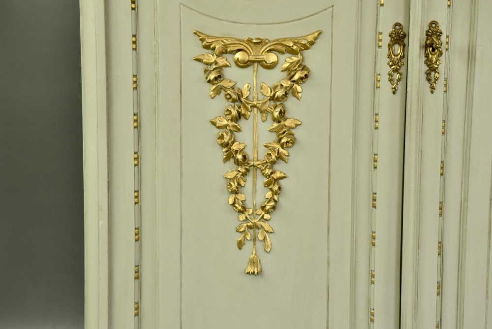 Antique French painted wardrobe armoire  View VI