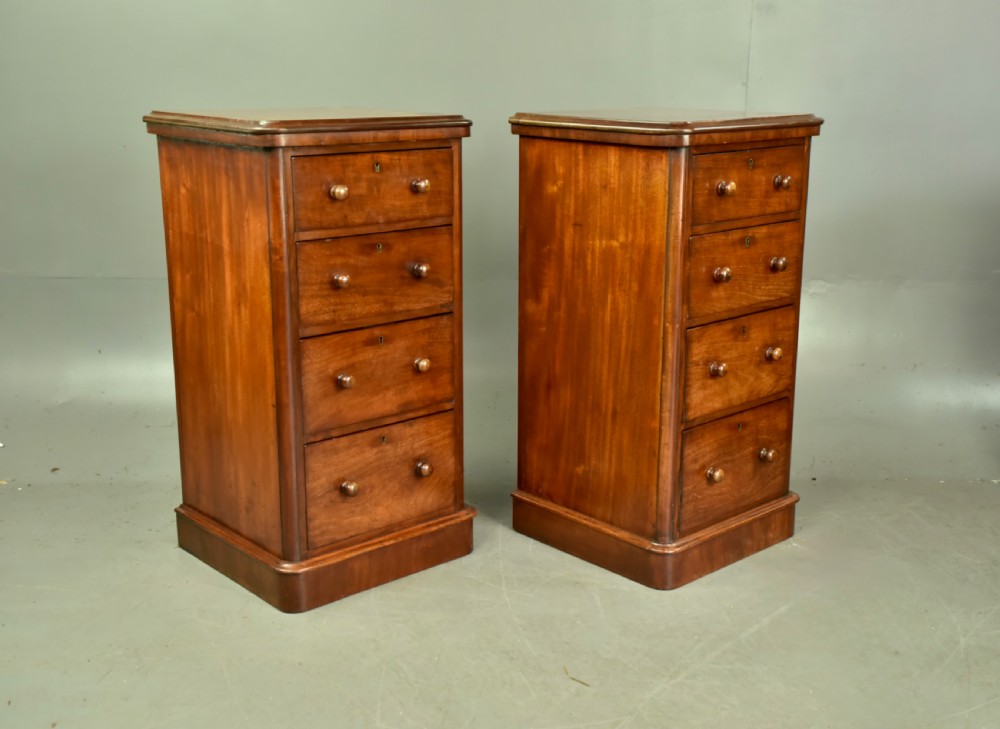 pair of Victorian mahogany bedside chests of drawers  View III