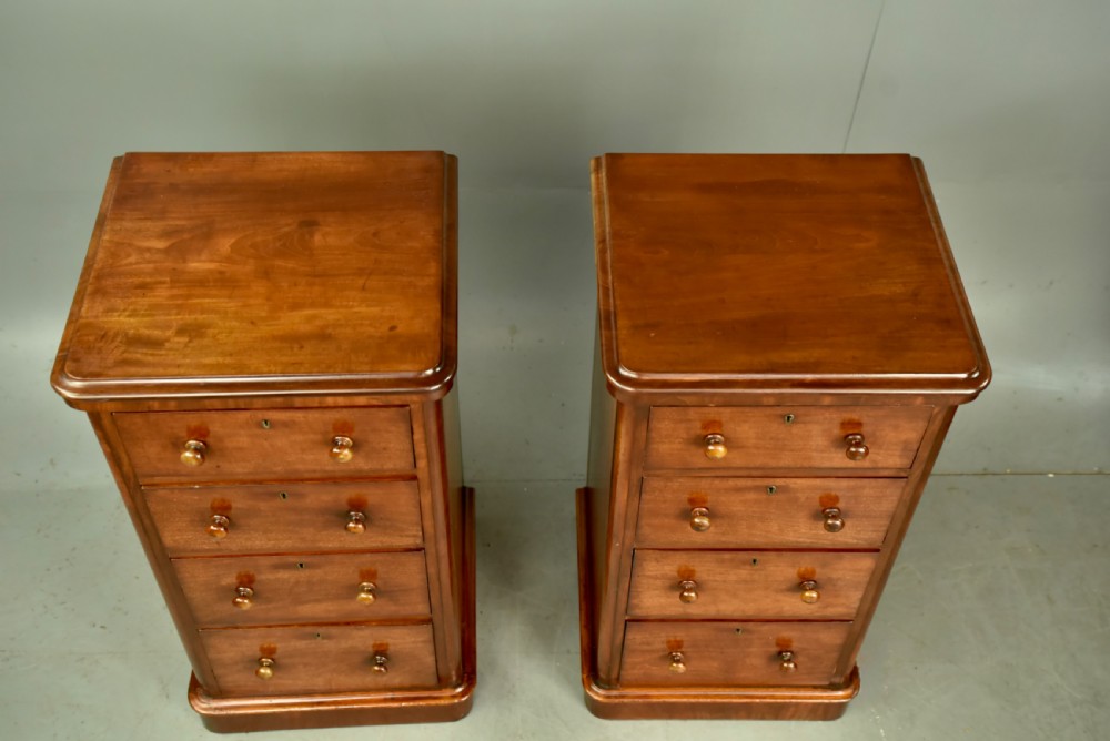 pair of Victorian mahogany bedside chests of drawers  View IV
