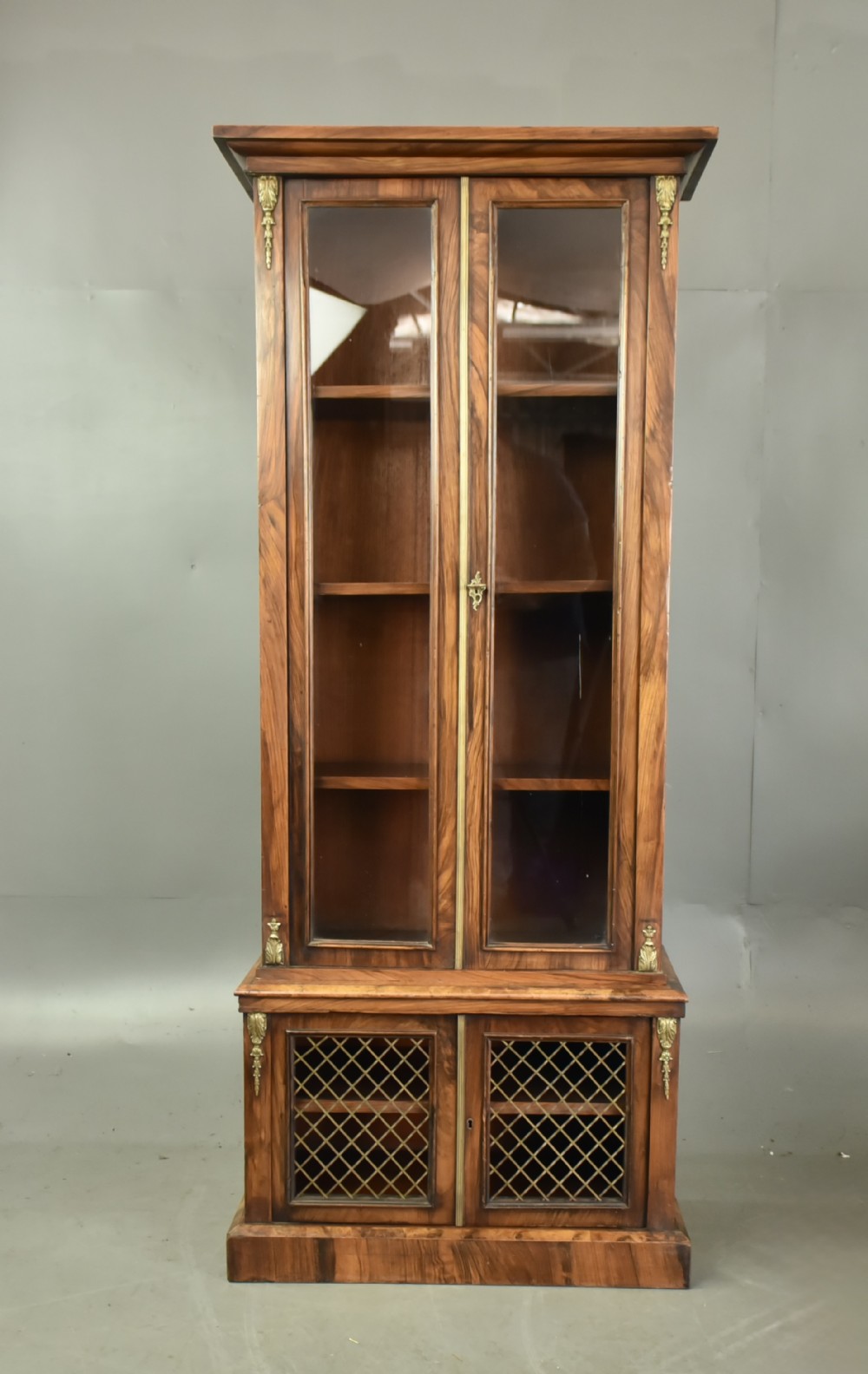 Victorian  walnut bookcase cabinet