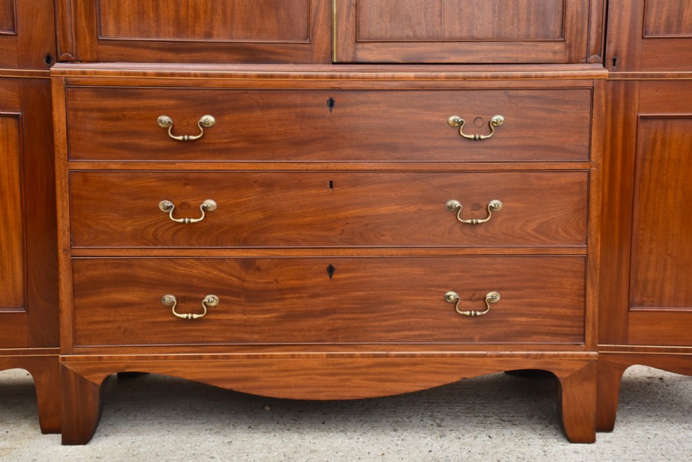 Georgian mahogany four door breakfront wardrobe  View VI