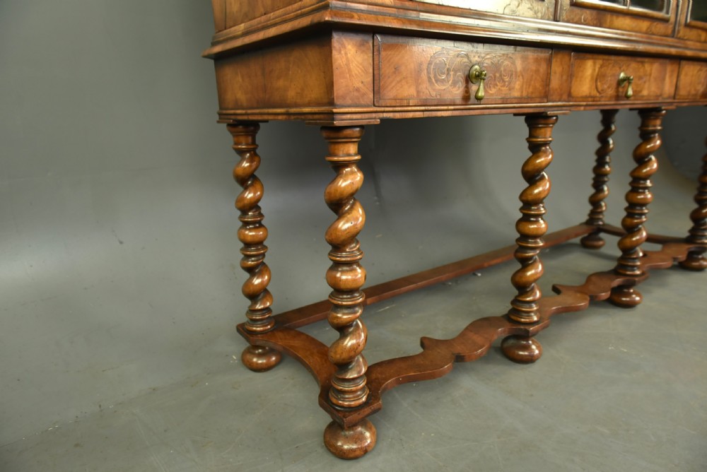 Antique William and Mary style inlaid walnut cabinet  View III