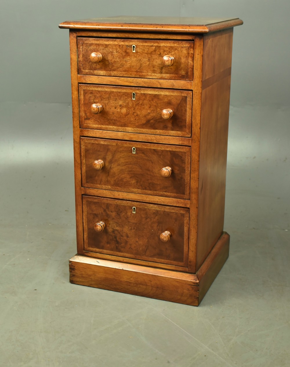Victorian pair of walnut bedside chests of drawers  View VII