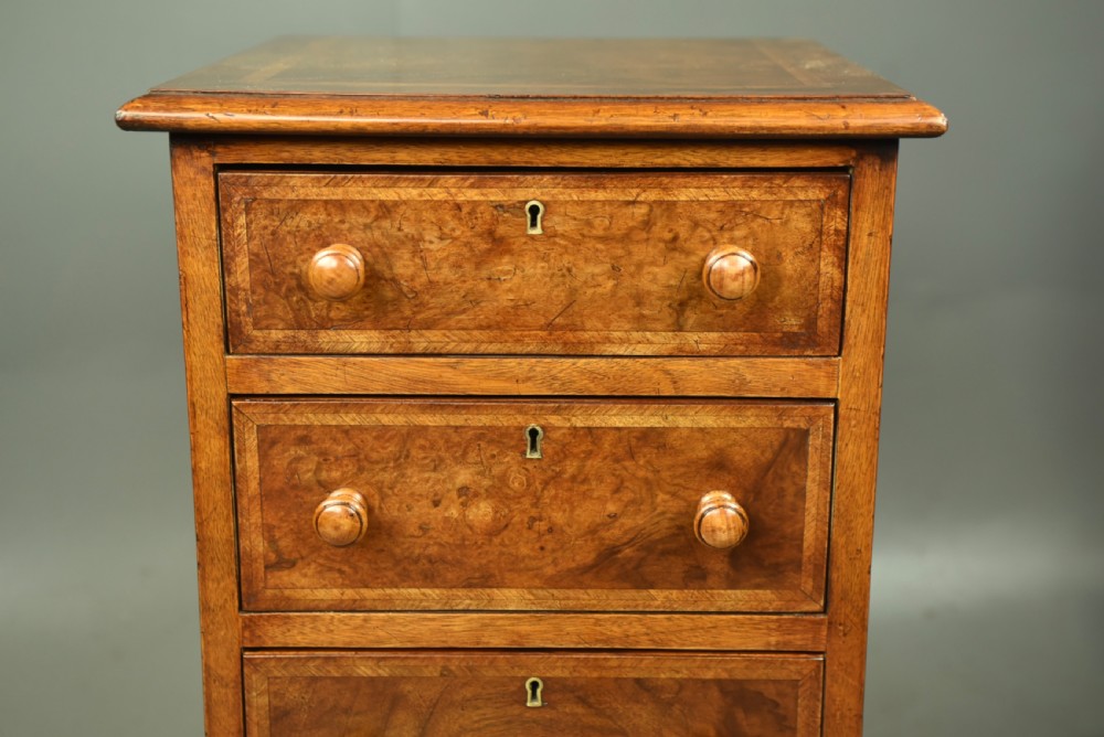 Victorian pair of walnut bedside chests of drawers  View VIII