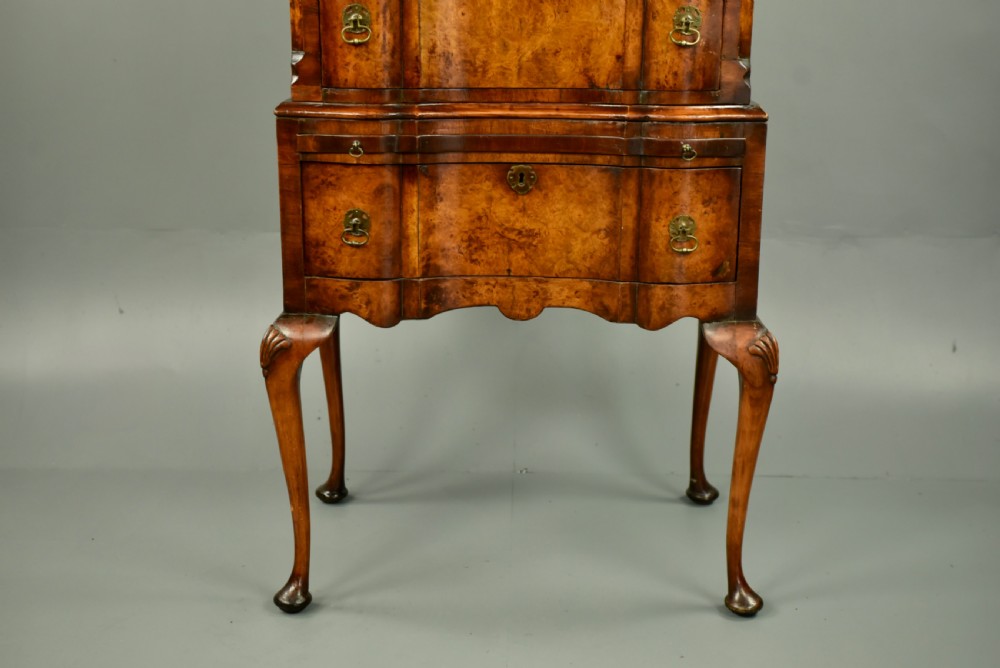 Walnut Queen Anne style chest on stand tall boy  View VI
