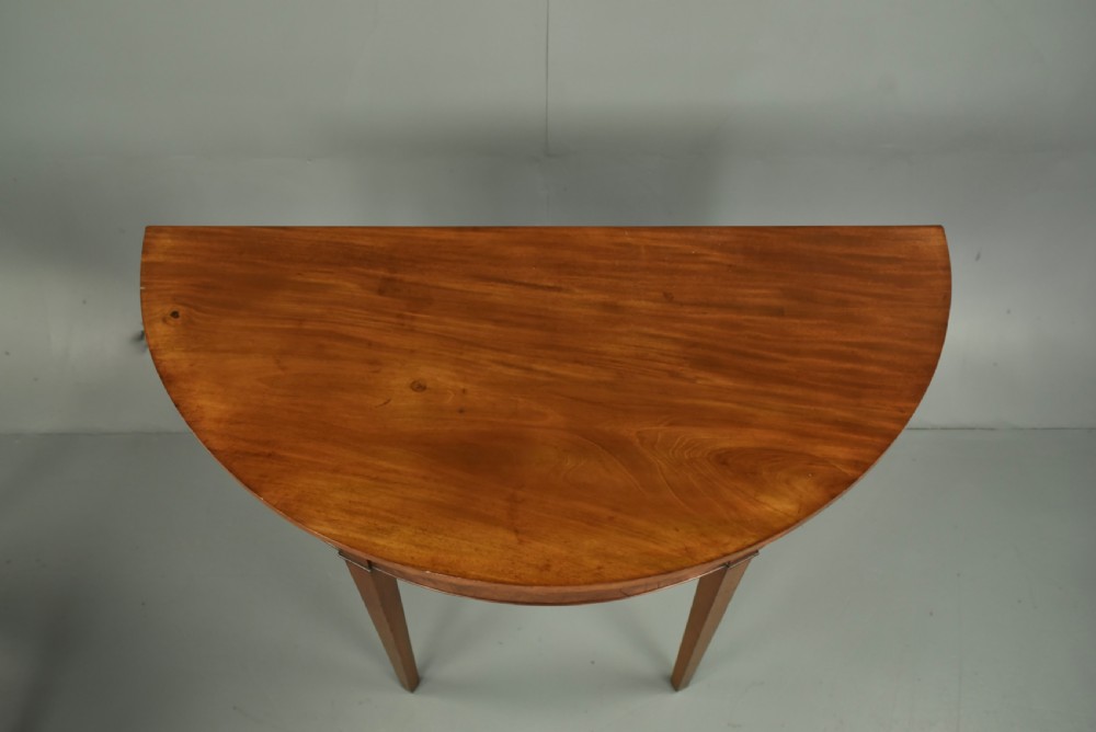 pair of Georgian mahogany demi lune console tables  View IV