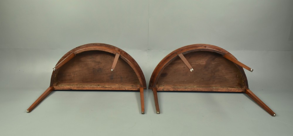 pair of Georgian mahogany demi lune console tables  View VI