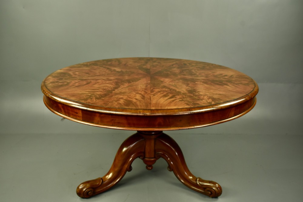 Victorian flame mahogany dining table centre table  View II