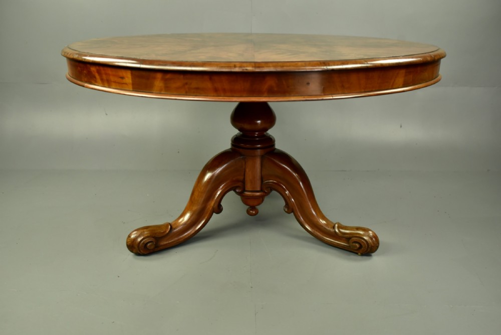 Victorian flame mahogany dining table centre table  View III