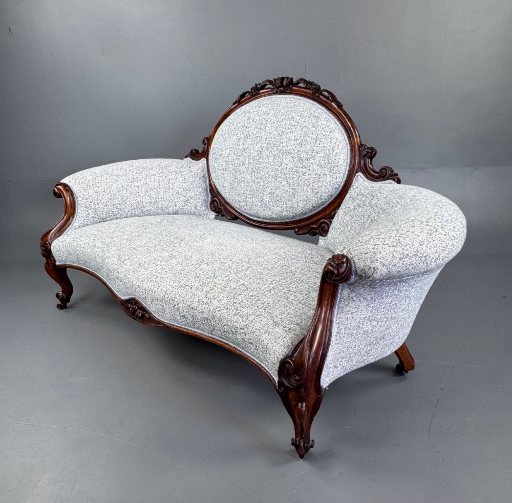 Victorian mahogany double ended sofa  View II