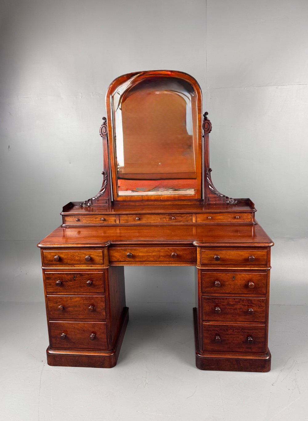 Victorian mahogany pedestal dressing table  View II