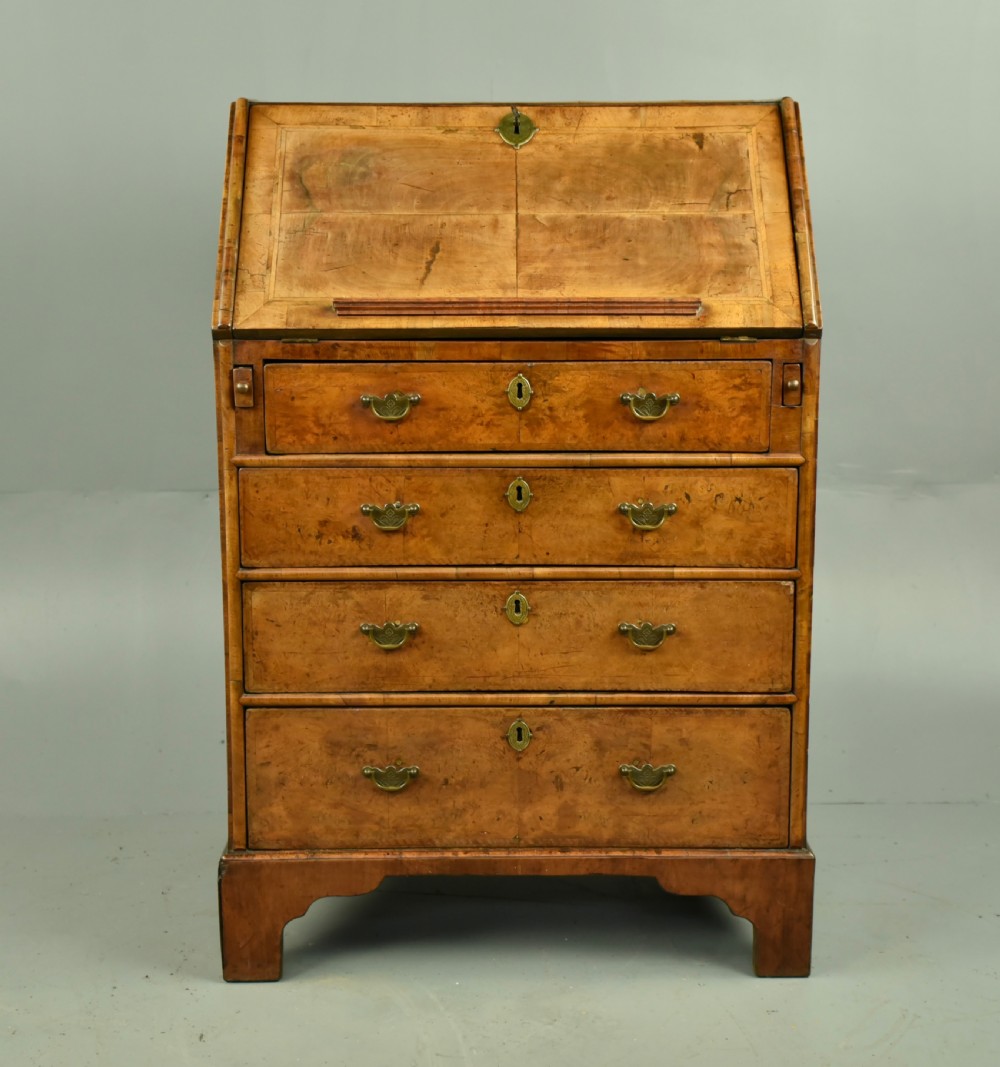 Rare small 18th century walnut bureau 