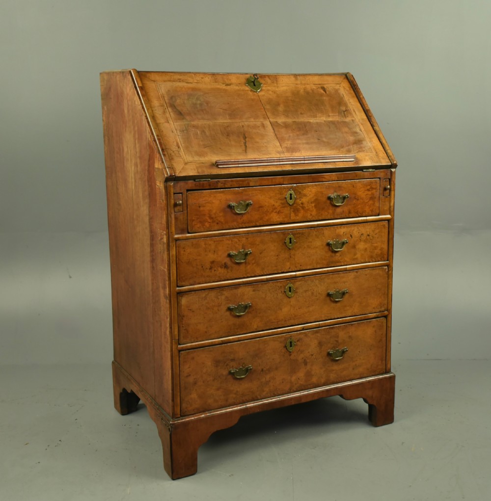 Rare small 18th century walnut bureau  View III