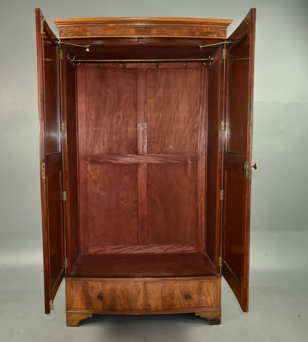 Antique flame mahogany double wardrobe  View II