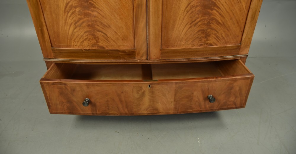 Antique flame mahogany double wardrobe  View III