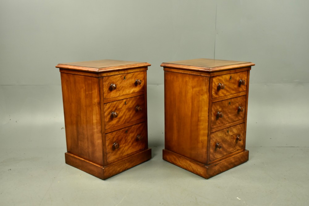 Pair of Victorian bedside chests of drawers  View II