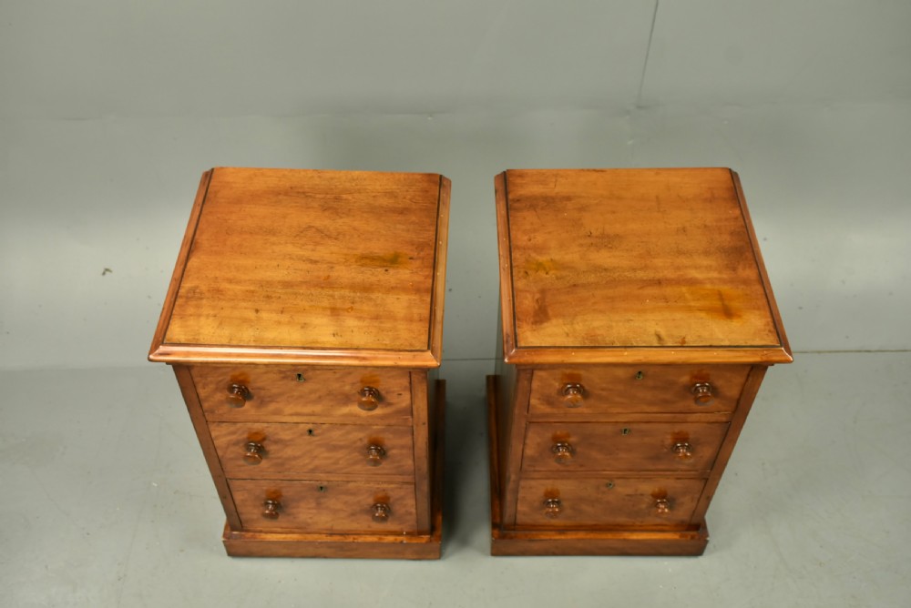 Pair of Victorian bedside chests of drawers  View IV