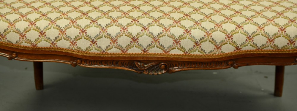 Antique French walnut settee View III