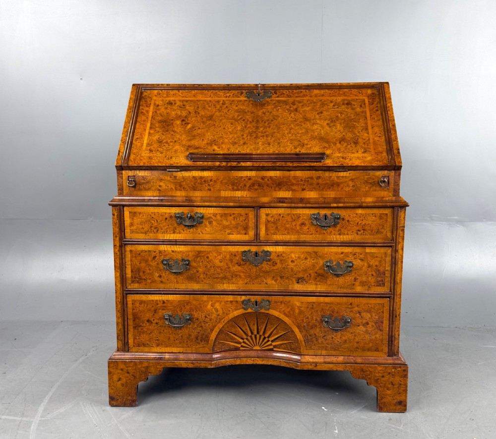 Antique burr walnut bureau 