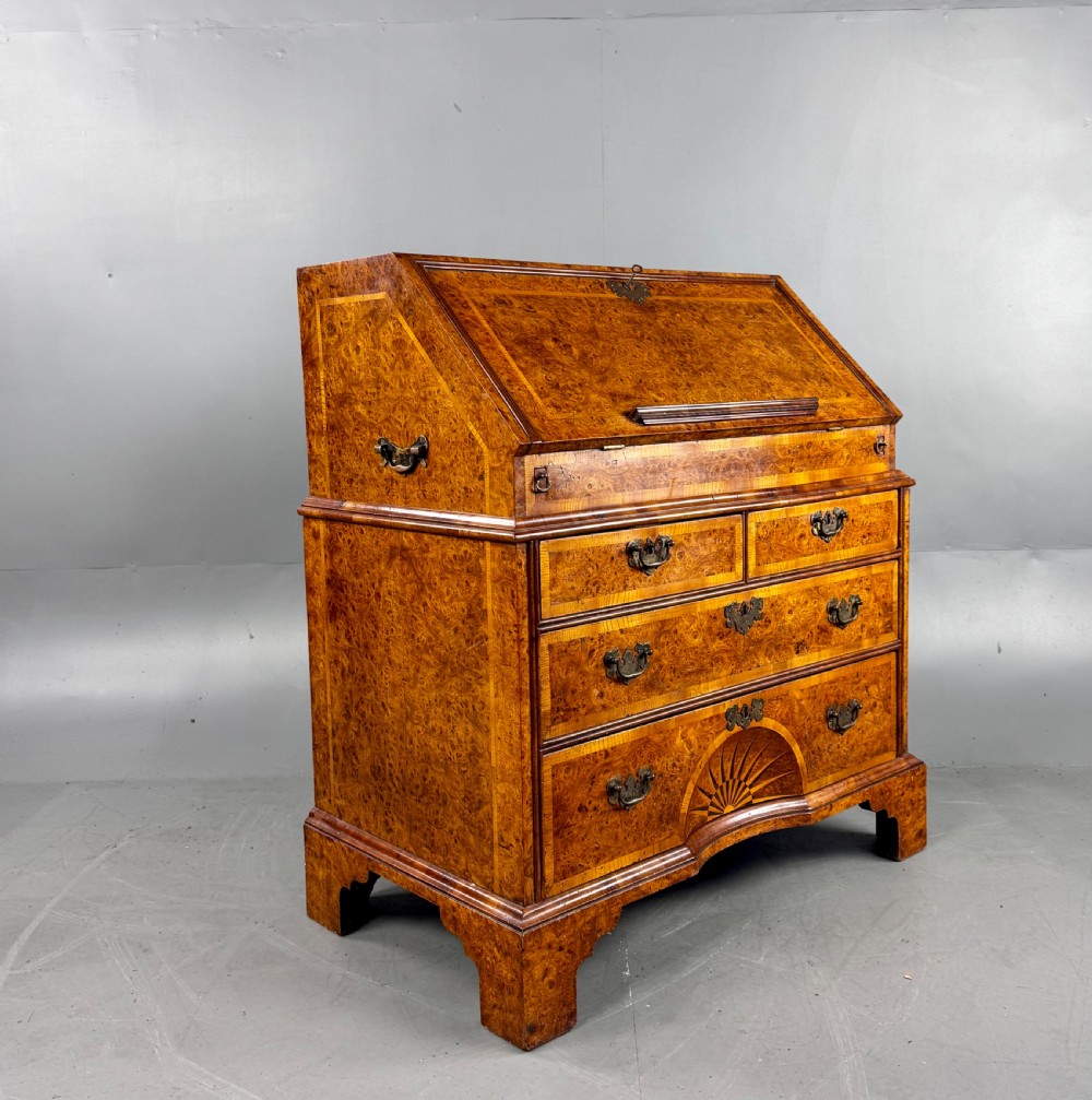 Antique burr walnut bureau  View III