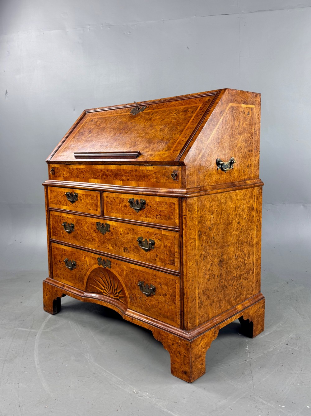 Antique burr walnut bureau  View IV