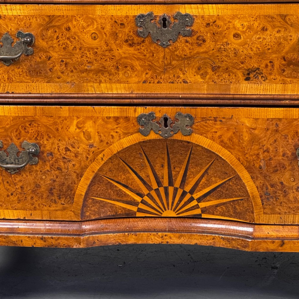 Antique burr walnut bureau  View V