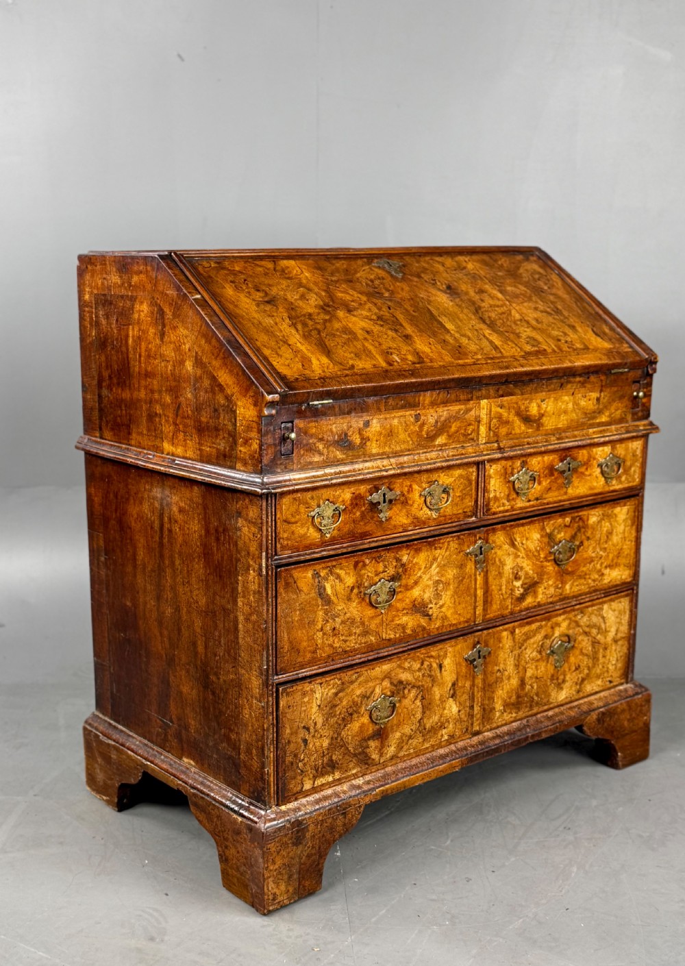George I burr walnut bureau  View II