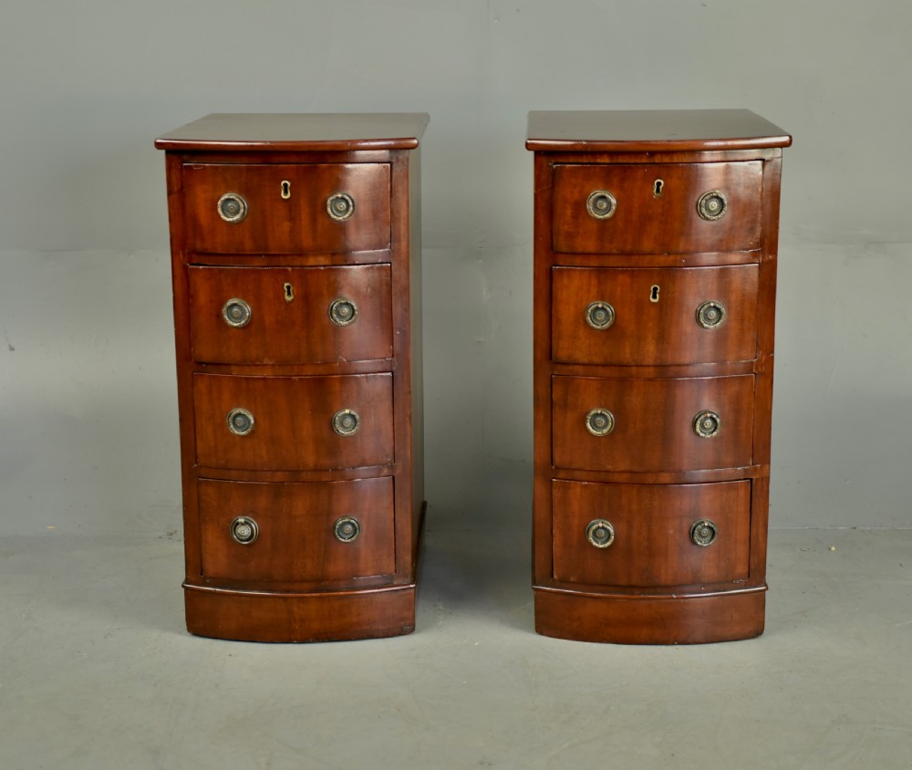 pair of victorian Bowfront bedside chests 