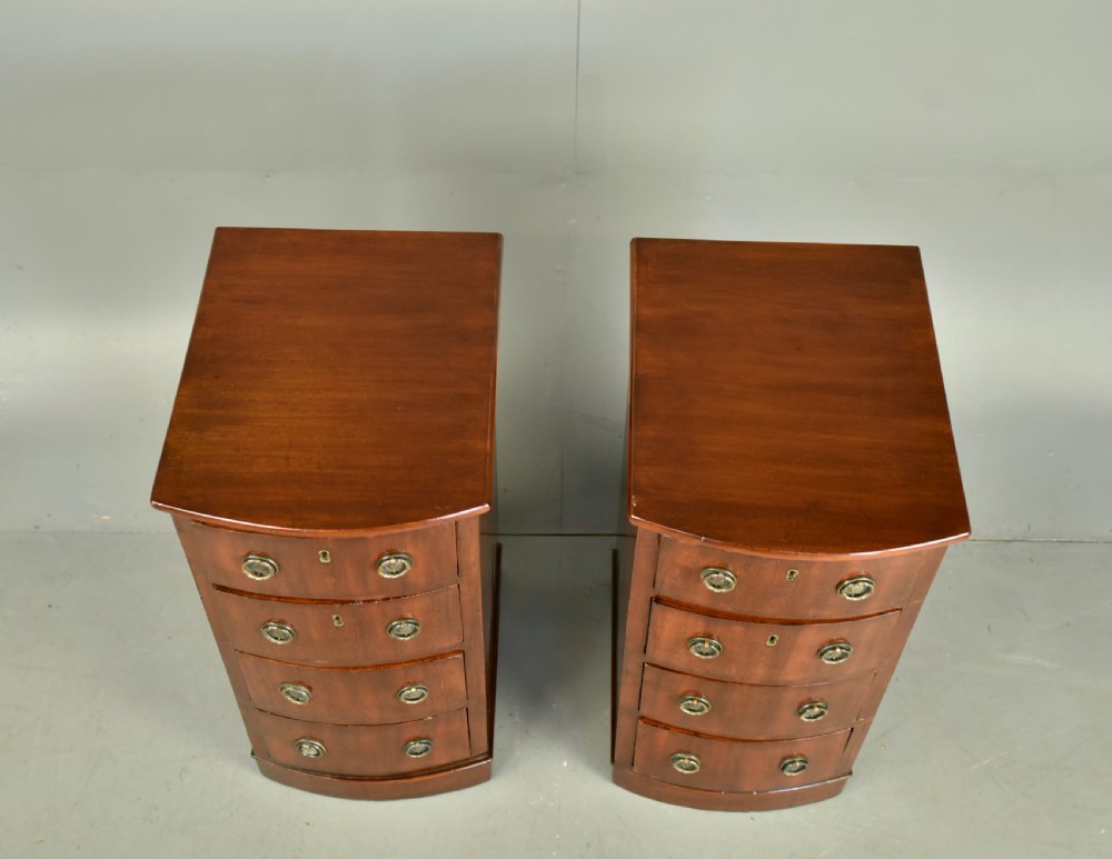 pair of victorian Bowfront bedside chests  View III