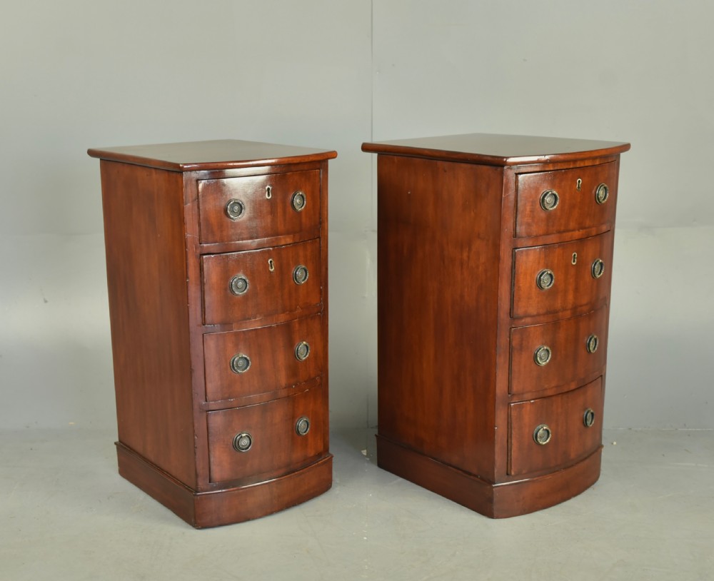 pair of victorian Bowfront bedside chests  View IV