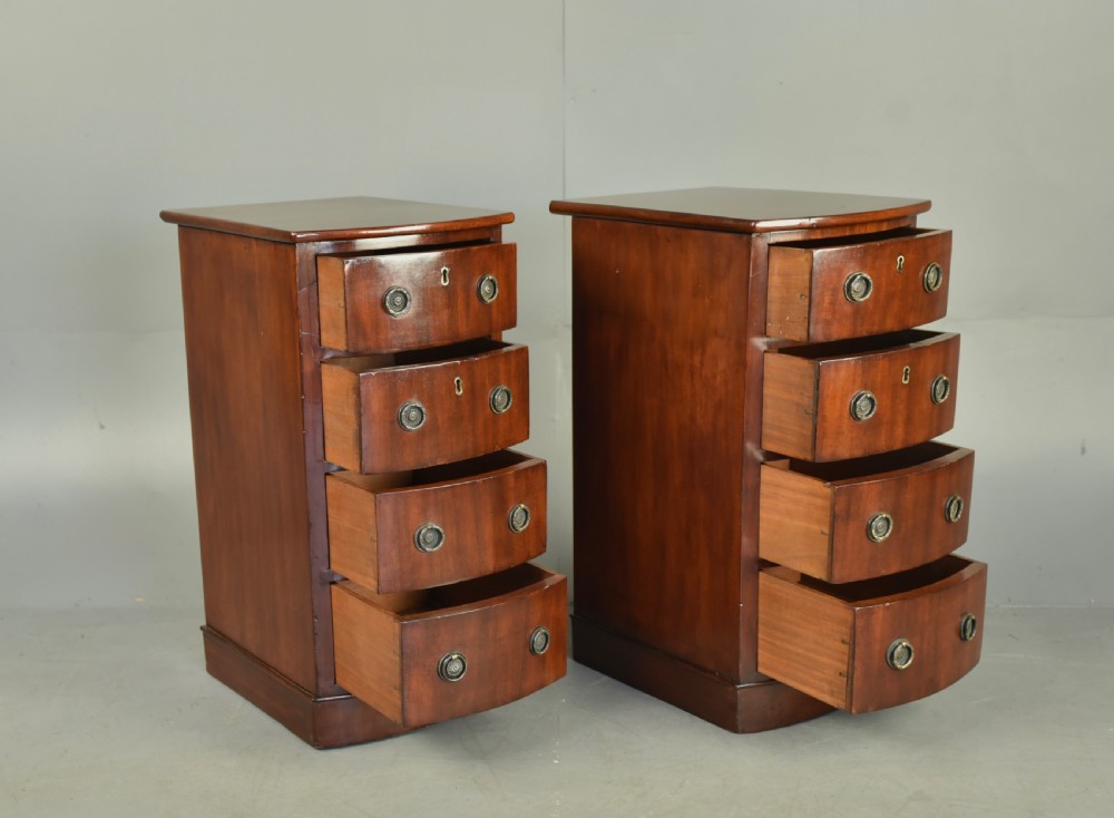 pair of victorian Bowfront bedside chests  View V