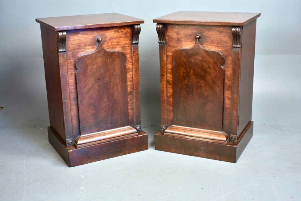 Antique pair of mahogany bedside cabinets  View V
