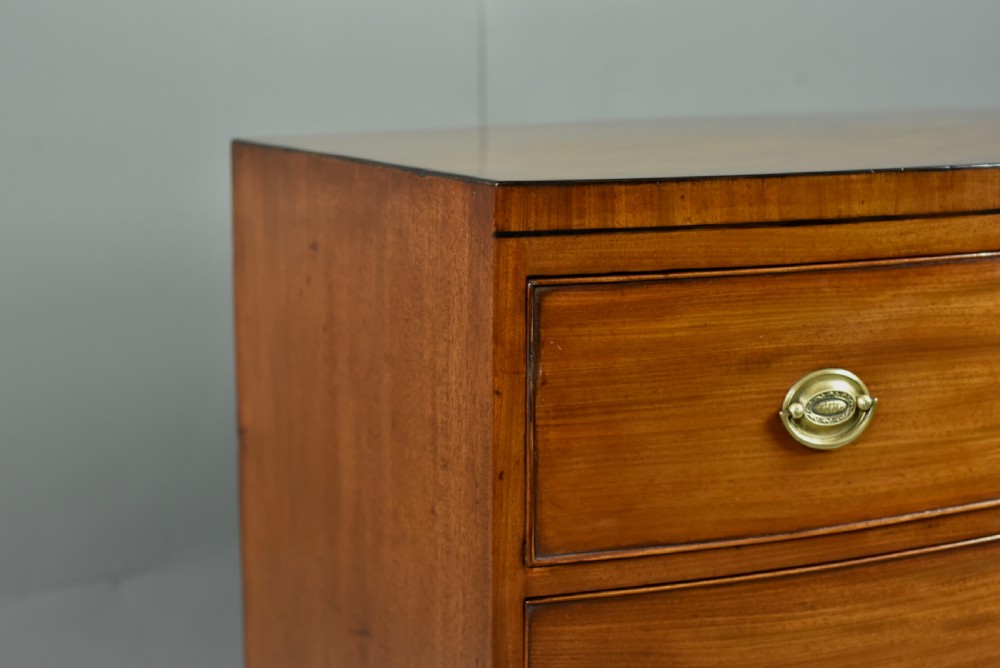 small Georgian mahogany Bowfront chest of drawers  View V