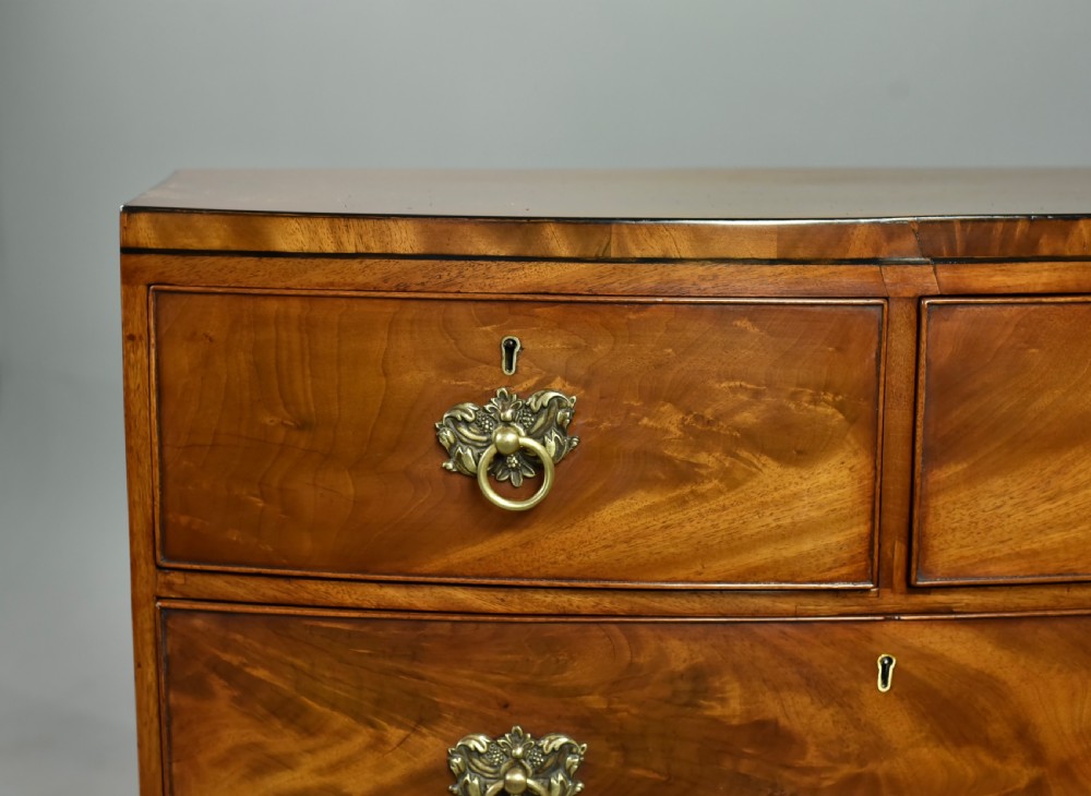 small Georgian mahogany Bowfront chest of drawers  View IV