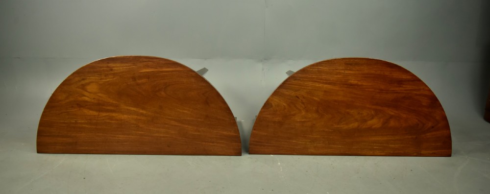Pair of Georgian mahogany demi lune console table  View III