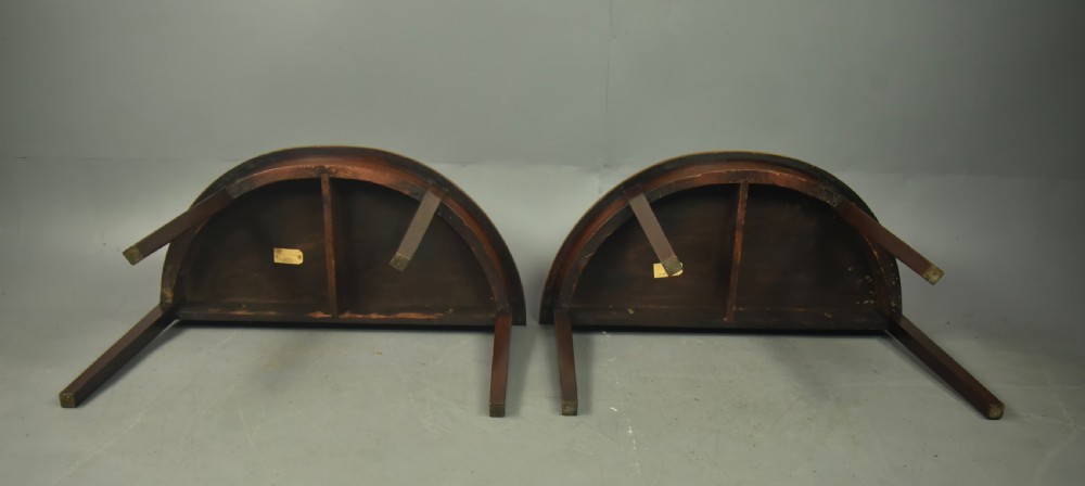 Pair of Georgian mahogany demi lune console table  View V