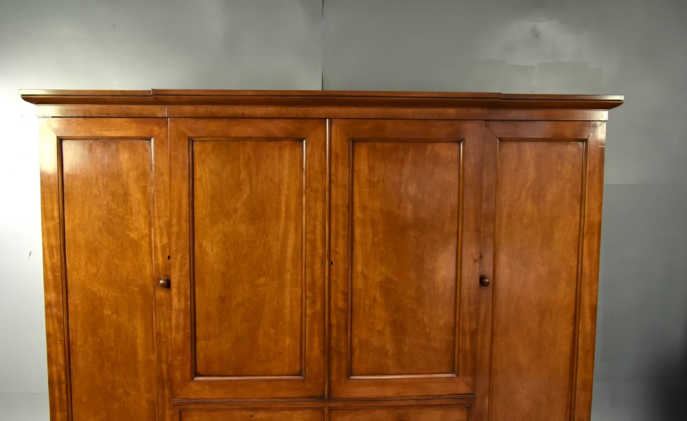 large Georgian mahogany breakfront wardrobe  View II