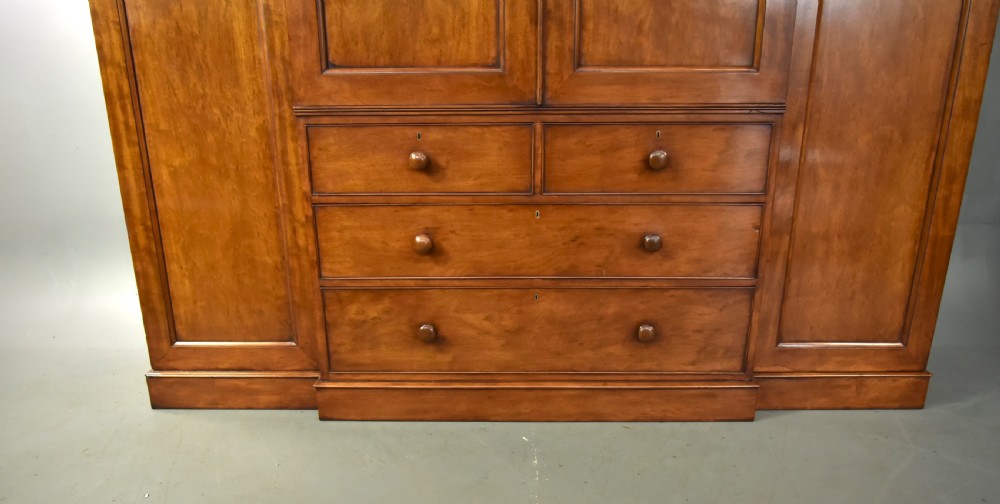 large Georgian mahogany breakfront wardrobe  View III