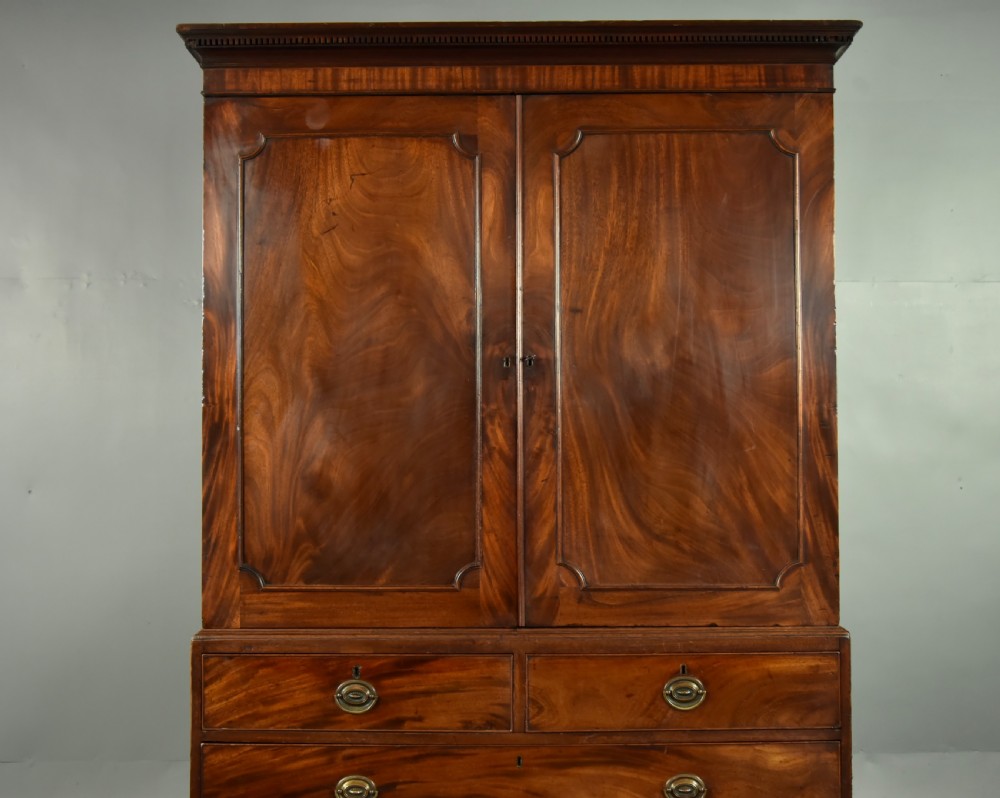 Georgian mahogany Gentlemen's wardrobe  View III