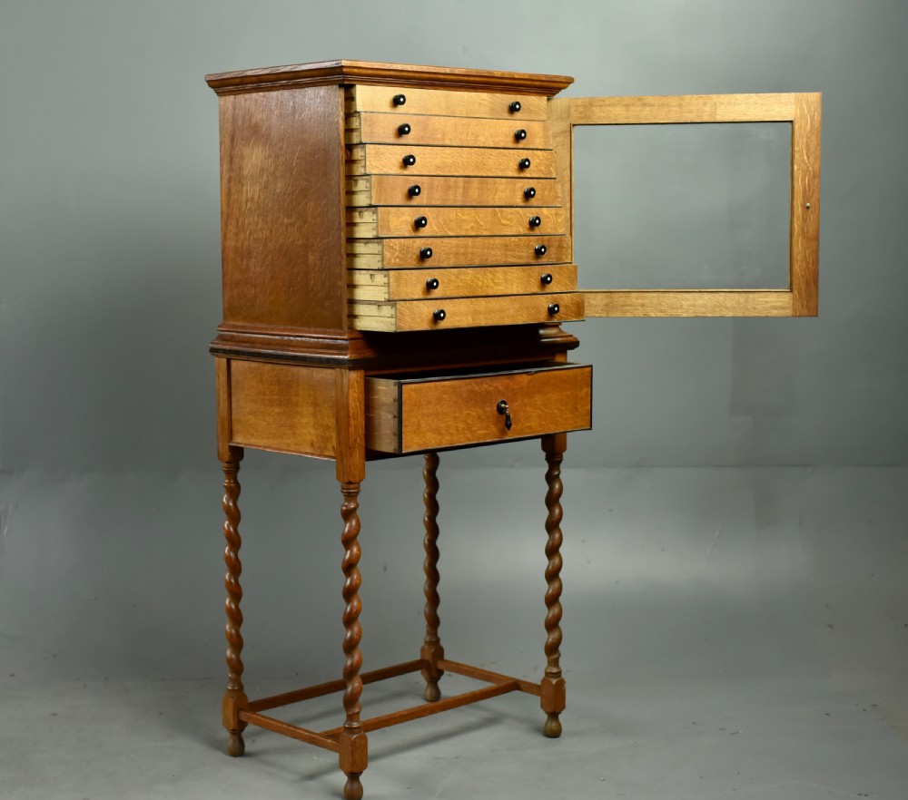Oak collectors cabinet  View V