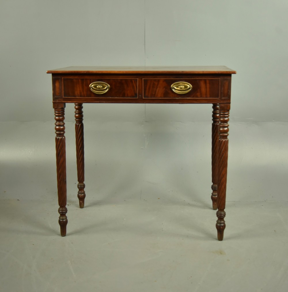 Regency mahogany two drawer side table 