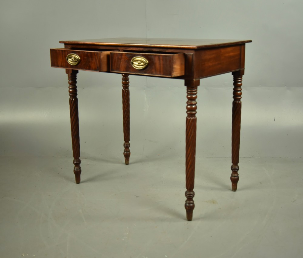 Regency mahogany two drawer side table  View IV
