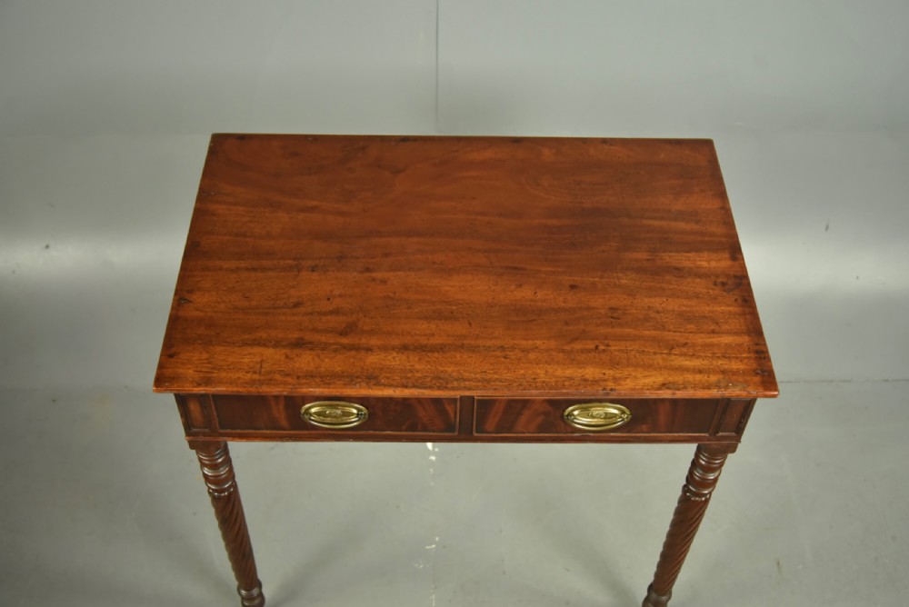 Regency mahogany two drawer side table  View V